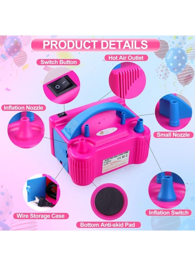 Trendigo Electric Balloon Pump for Party Decoration – Dual Nozzle Portable Balloon Air Inflator with UAE Plug & Balloon Tying Tool, Fast Balloon Blower Machine for Birthday, Wedding & Event Decor, Pink & Blue - Image 4
